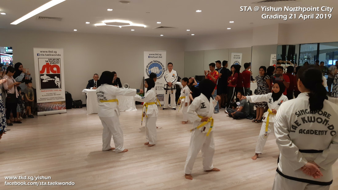 STA Yishun Northpoint City Grading 21 April 2019 Adrian Huan Aaron Huan Anjanette Huan Singapore Taekwondo Academy Grandmaster BS Huan TKD