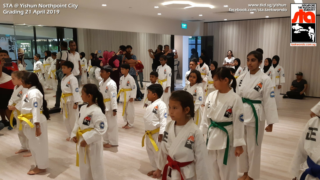 STA Yishun Northpoint City Grading 21 April 2019 Adrian Huan Aaron Huan Anjanette Huan Singapore Taekwondo Academy Grandmaster BS Huan TKD